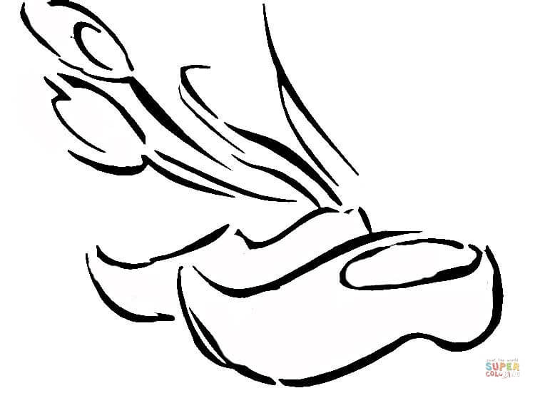 Wooden shoes and tulips coloring page free printable coloring pages