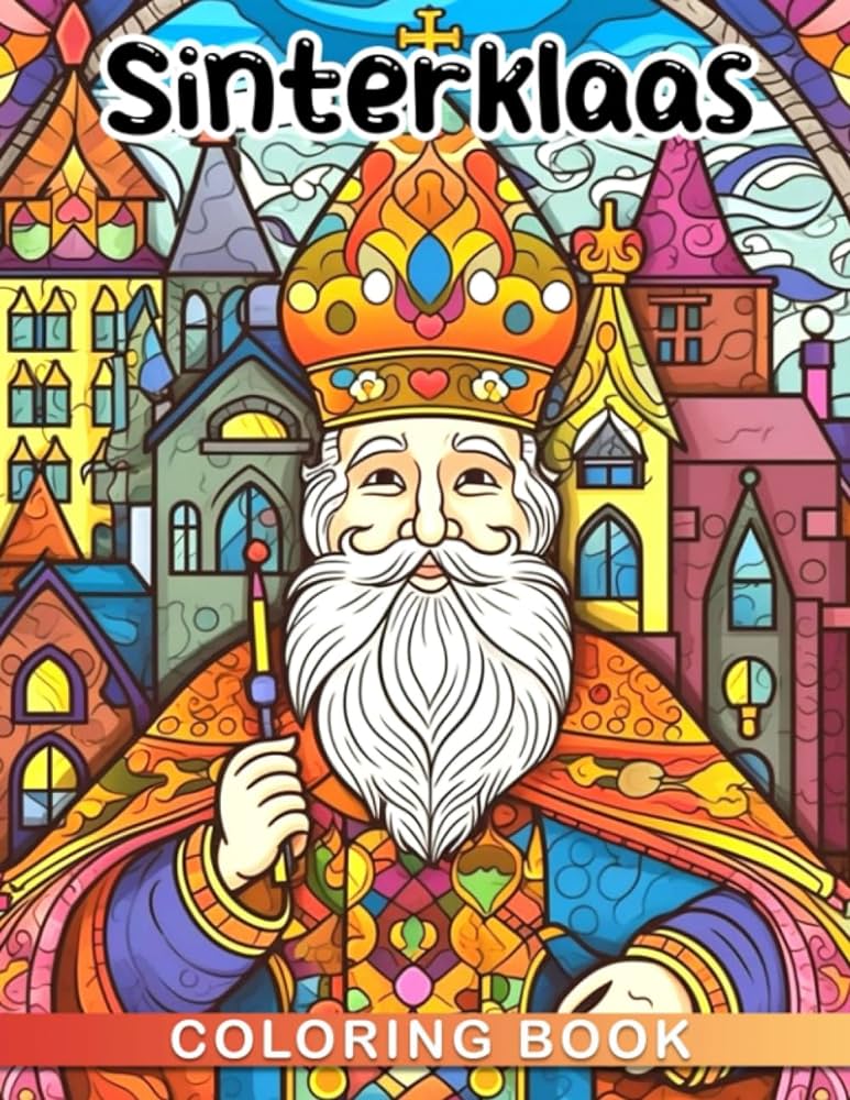 Sinterklaas coloring book coloring pages of sint nicolaas for kids and toddlers to relieve stress and relax perfect for birthdays christmas and white elephant gifts walter anaya books