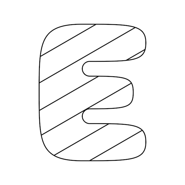 Premium vector coloring page with letter e for kids
