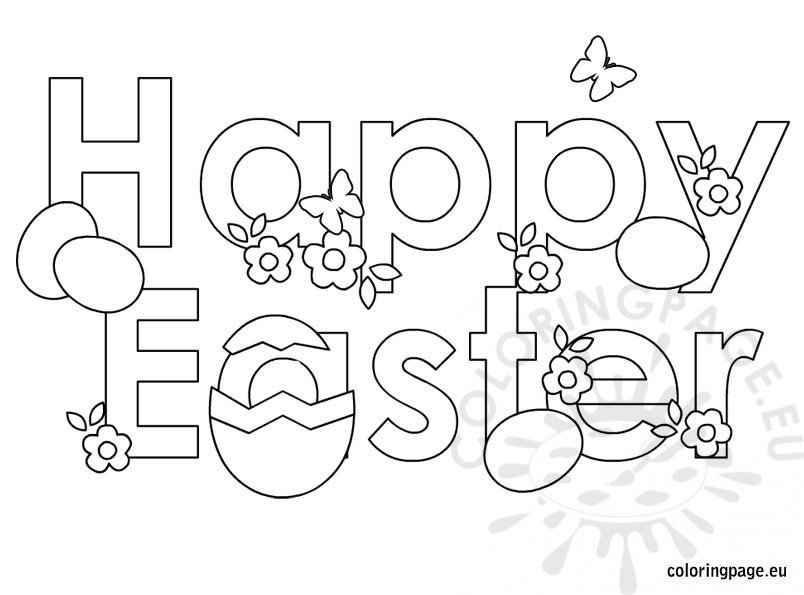 Easter coloring page â happy easter coloring page