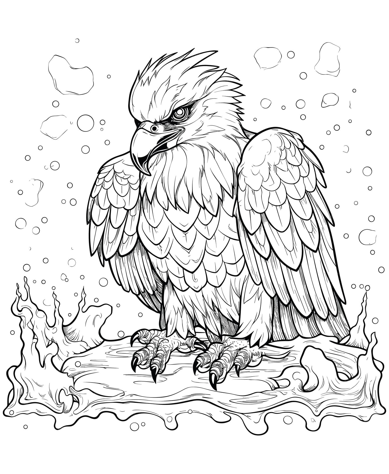 Premium vector eagle coloring pages illustrations and vectors