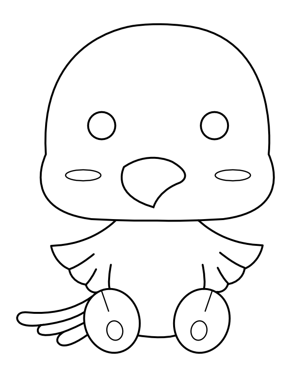 Printable kawaii eagle coloring page