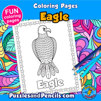 Zentangle eagle coloring page activity mindfulness coloring pages for kids