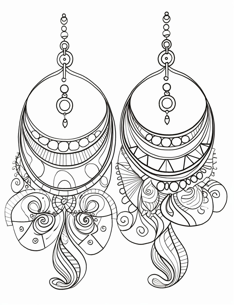 Earrings coloring pages