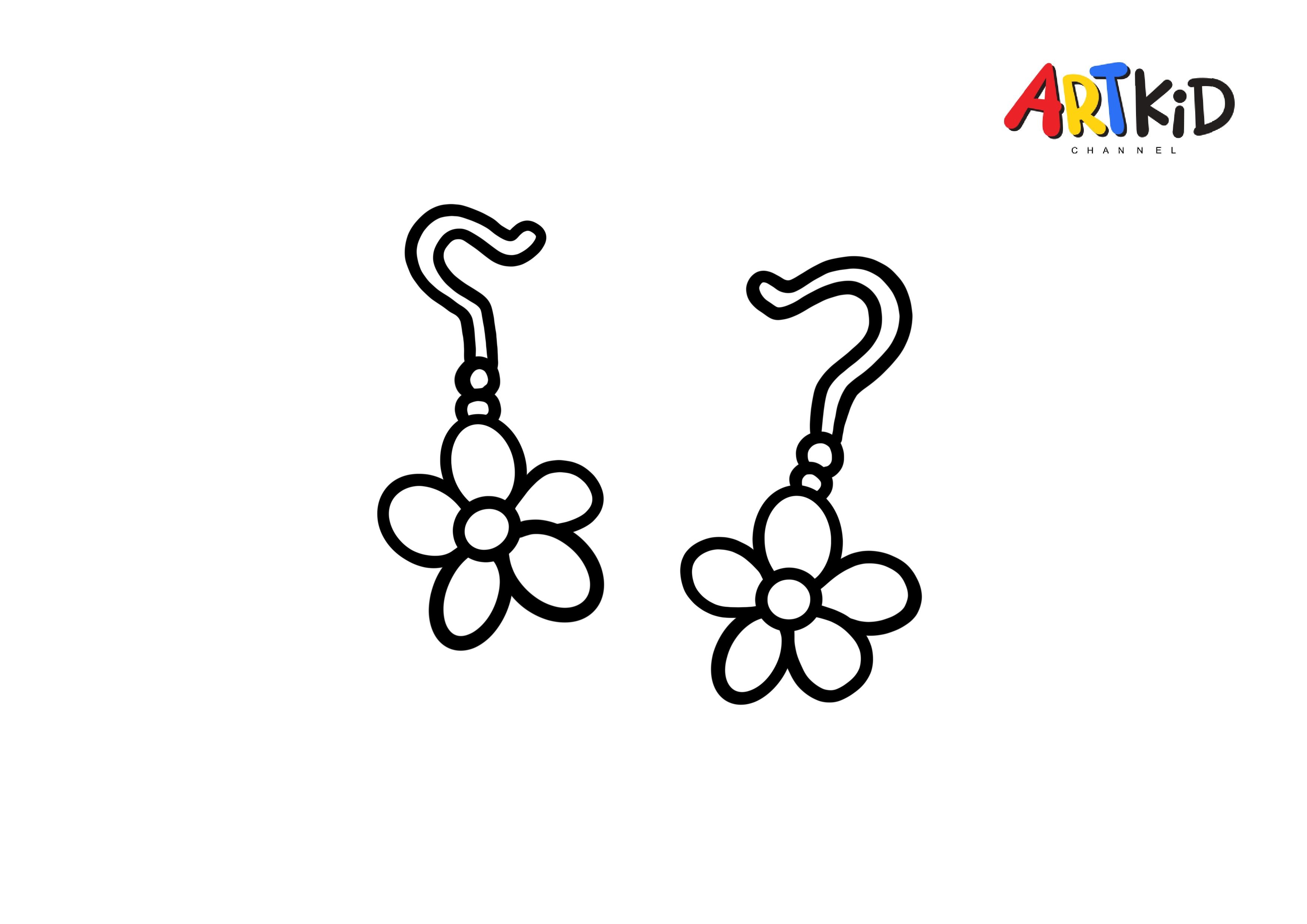 Earrings drawing free printable coloring pages