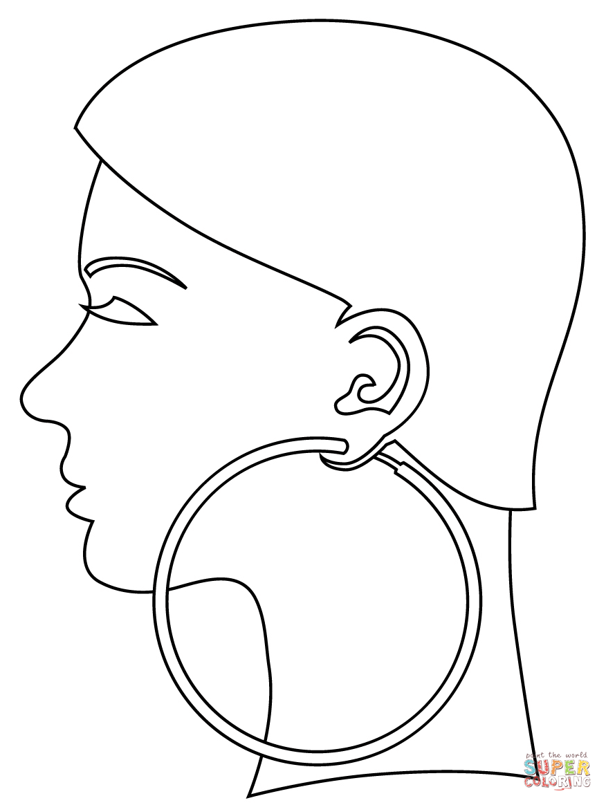 Hoop earring coloring page free printable coloring pages