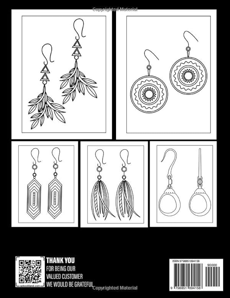 Jewelry earrings loring book beautiful accessories loring pages for kids to have fun and get creative an ideal gift for girls dixon dennis books