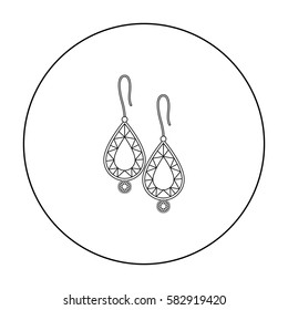 Jewelry earrings fashion black white outline stock vector royalty free