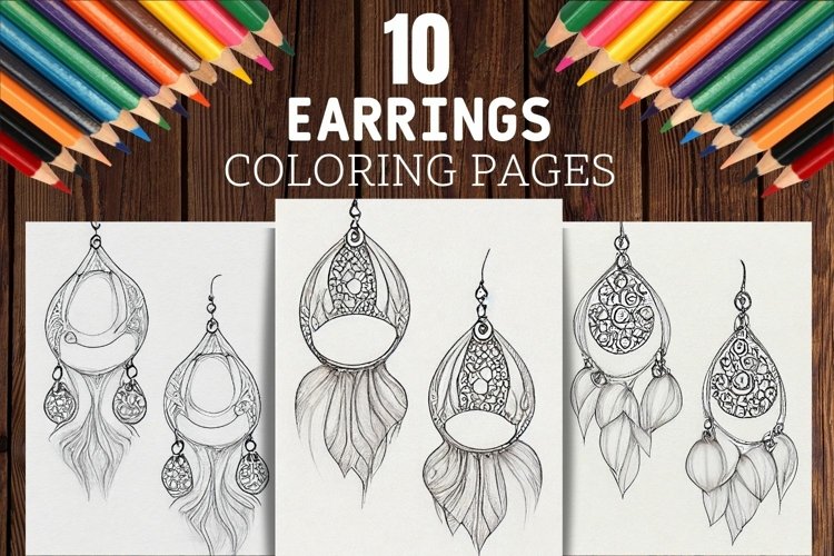 Earrings coloring pages