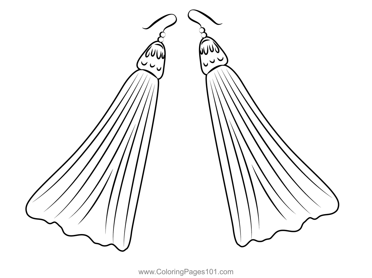 Earrings coloring page for kids