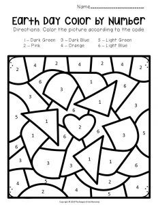 Free printable color by number earth day preschool worksheets earth day projects earth day activities earth day worksheets