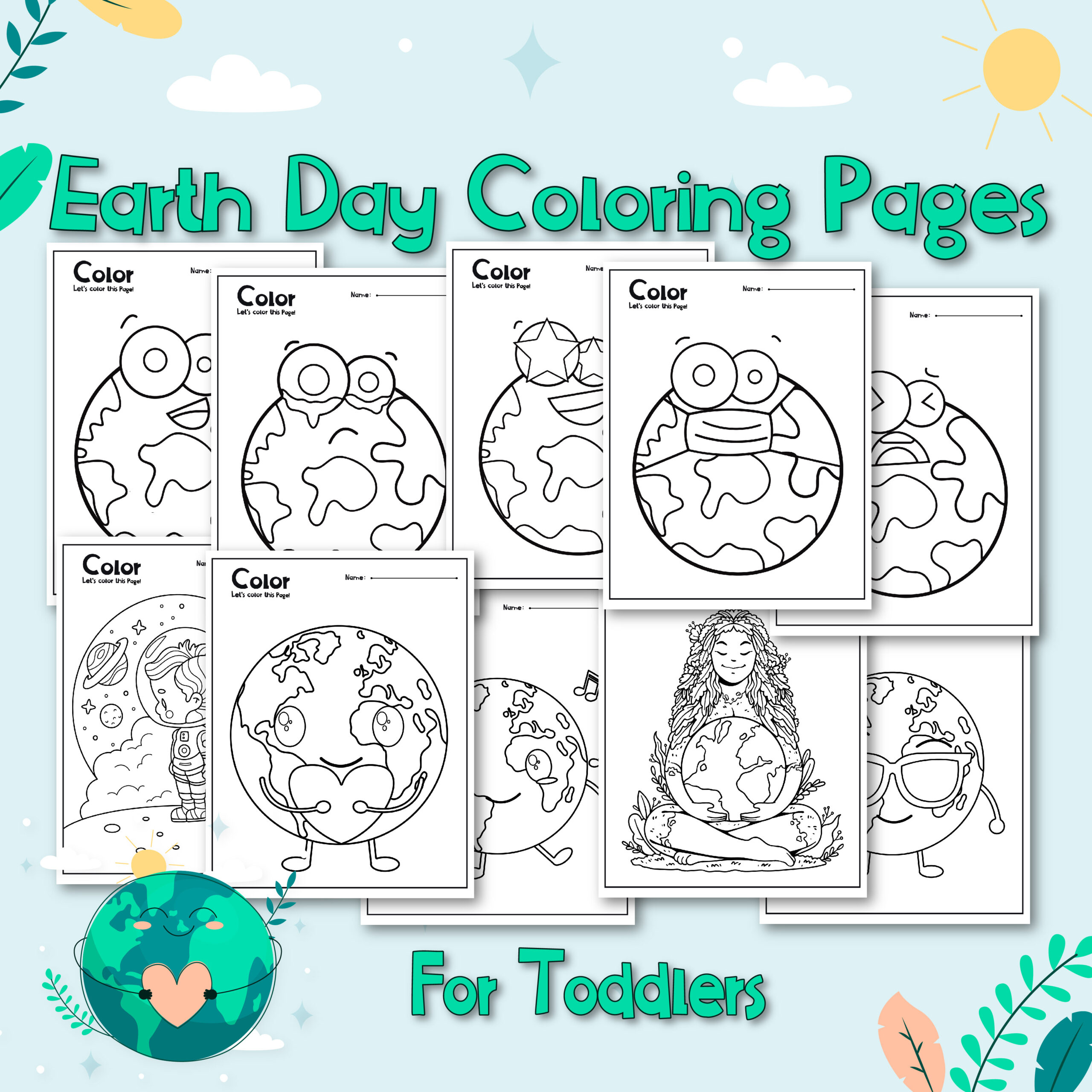 Earth day coloring pages for toddlers made by teachers