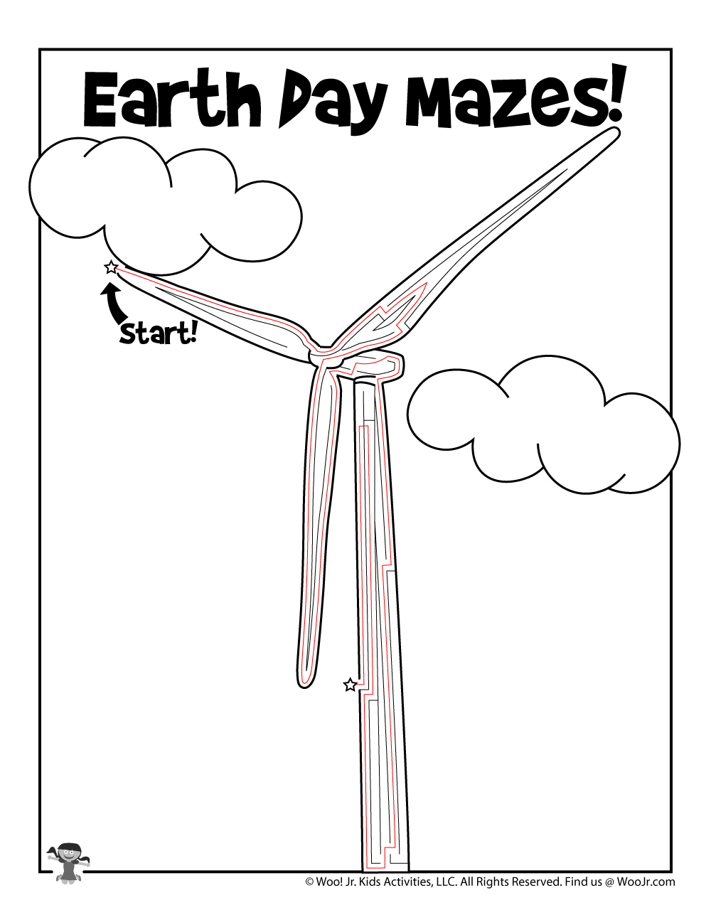 Printable earth day mazes woo jr kids activities childrens publishing