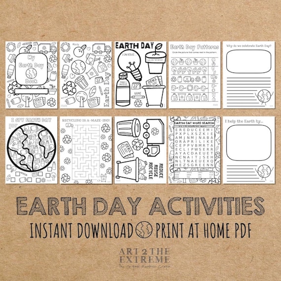 Earth day printable activity for kids earth day activity sheets earth day coloring pages instant download earth day kids worksheet
