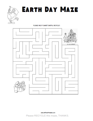 Earth day maze â free printable