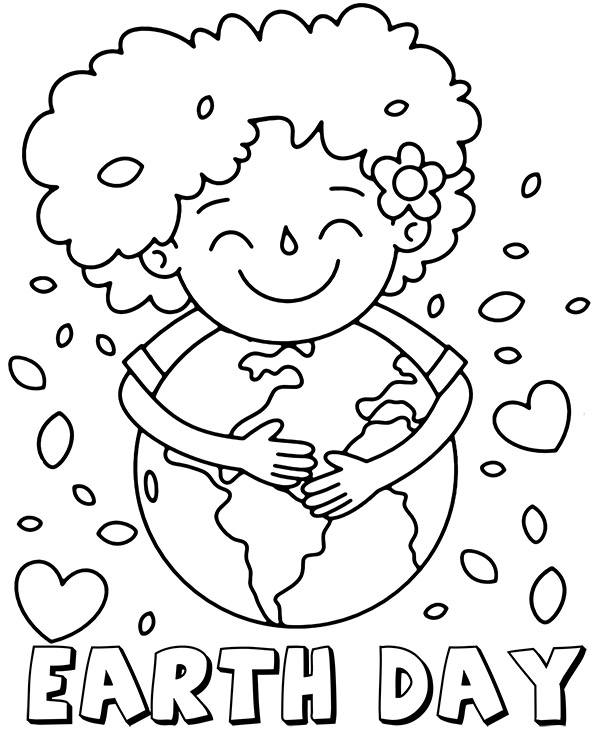 Earth day coloring sheet for kids