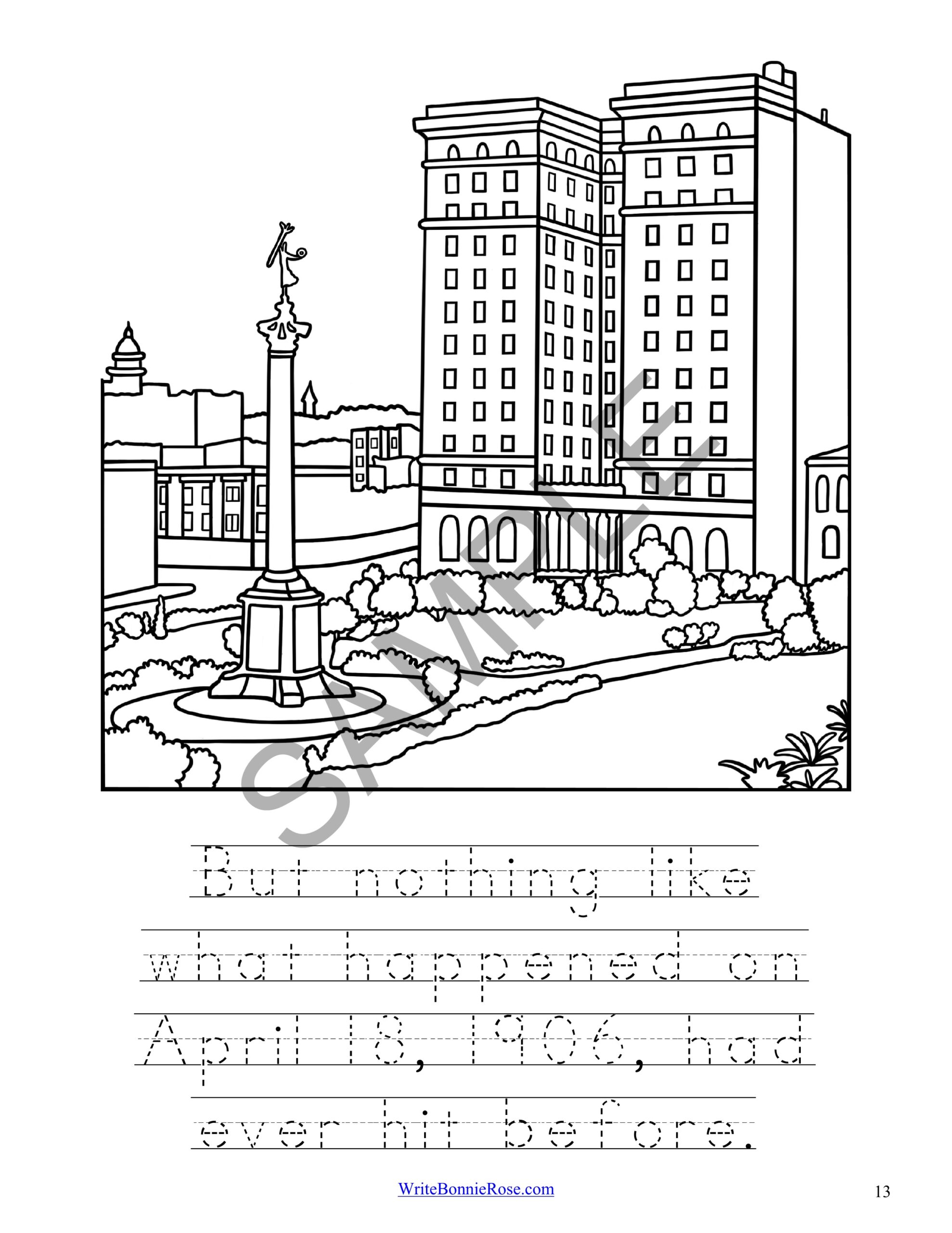San francisco earthquake coloring book