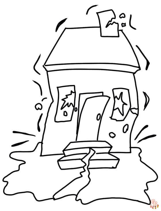 Discover the thrill of coloring with earthquake coloring pages