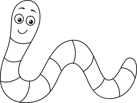 Cute worm coloring page free printable coloring pages