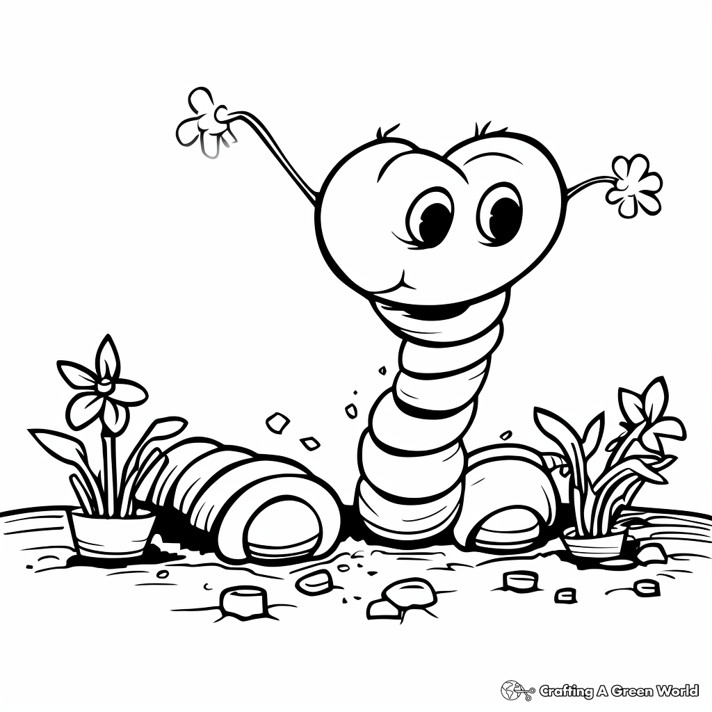 Earthworm coloring pages