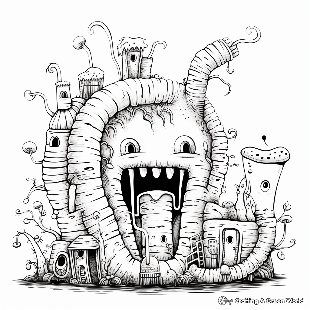 Worm coloring pages