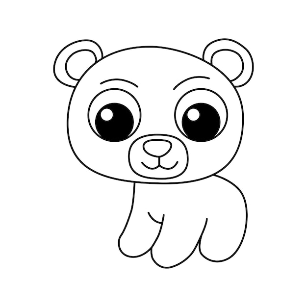 Premium vector cute bear cartoon characters vector illustration for kids coloring book