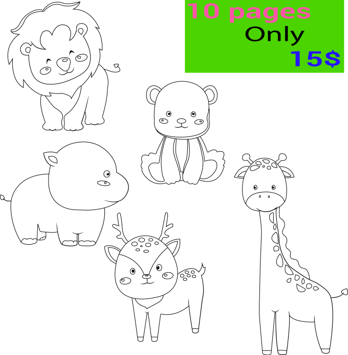 Draw coloring books simple character pages in your ideas by mohiminul