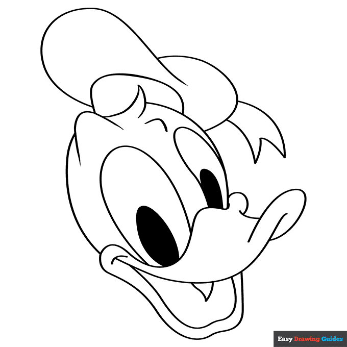 Donald duck coloring page easy drawing guides