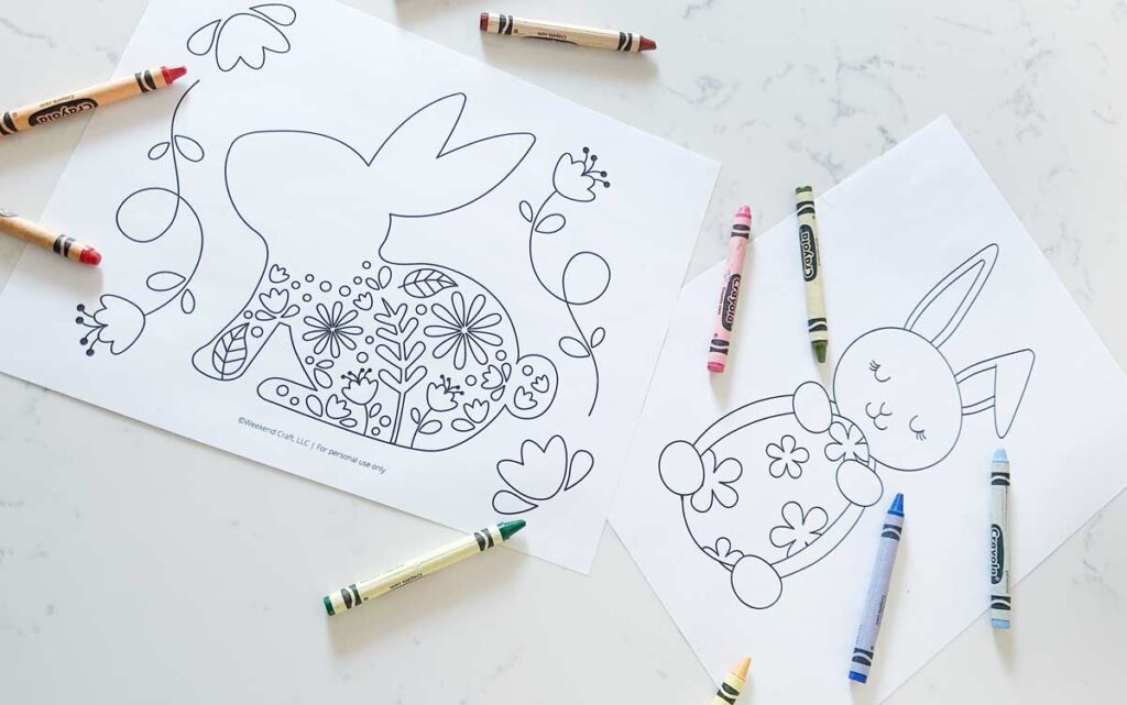 Easter bunny coloring pages