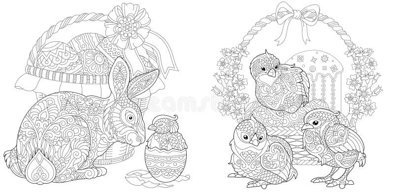 Easter coloring page stock vector illustration of black