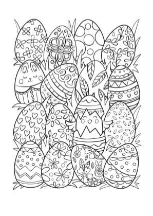 Easter colouring in free printable sheets