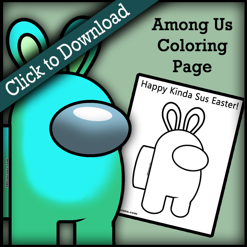 Printable among us easter coloring page â