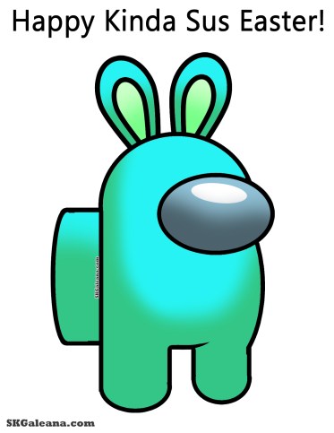 Printable among us easter coloring page â