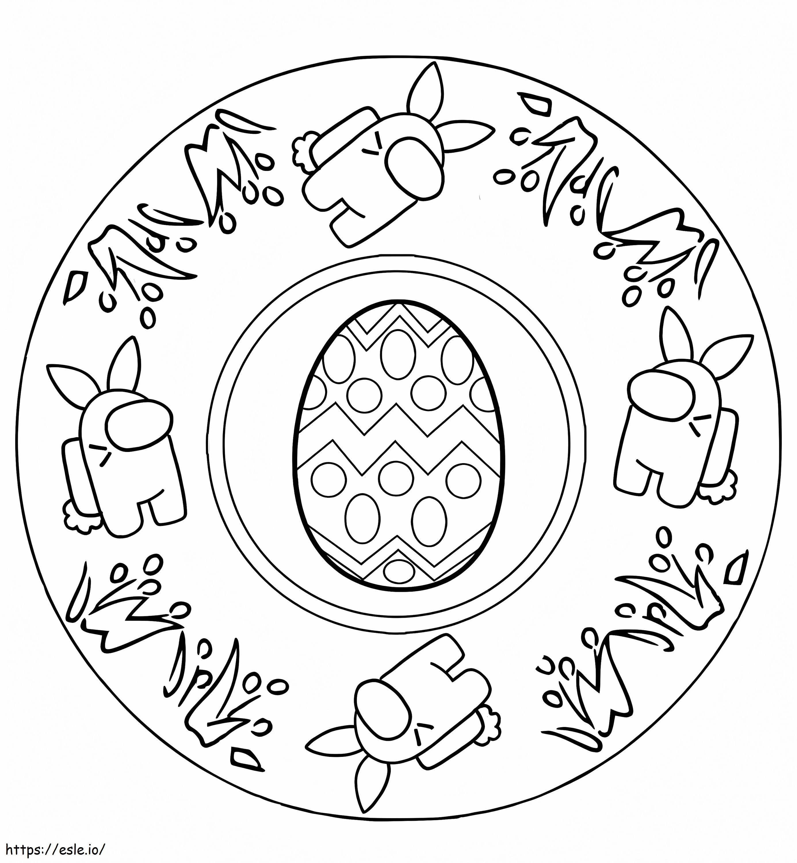 Easter mandala among us coloring page