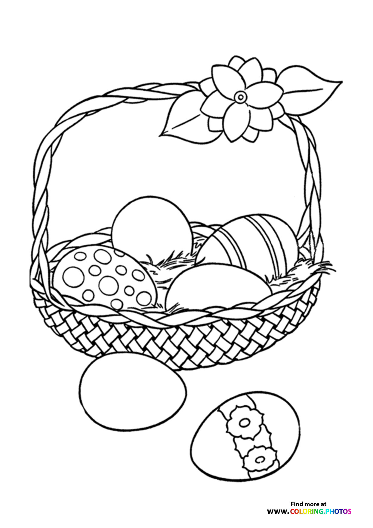 Easter basket with a flower