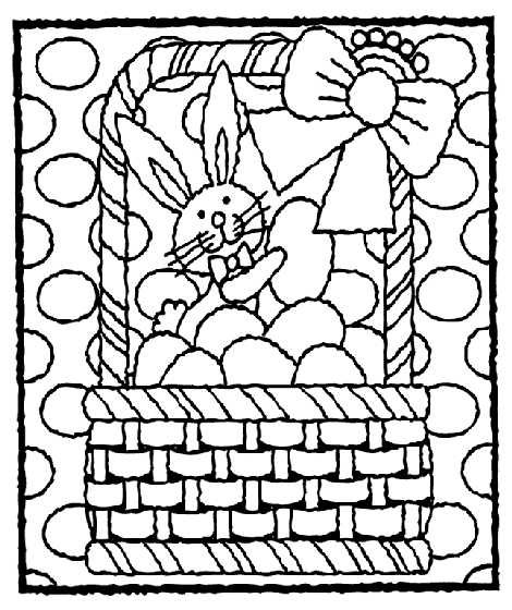 Easter bunny in basket coloring page