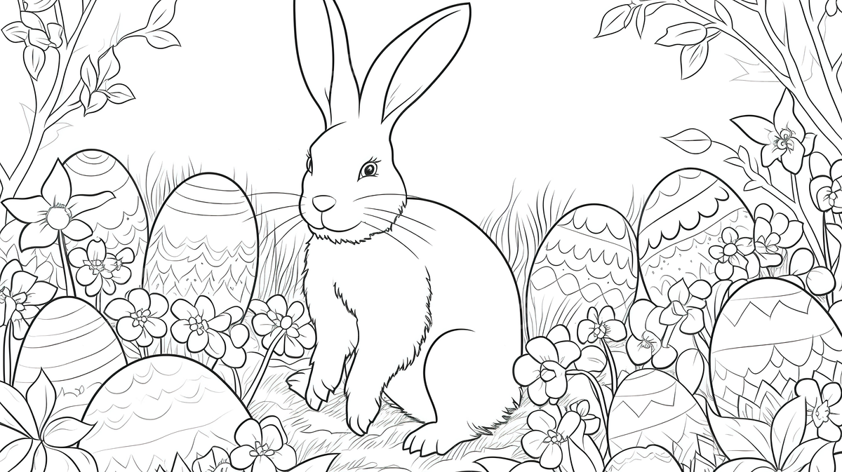 Easter bunny coloring page adult coloring page background picture of easter bunny to color background image and wallpaper for free download