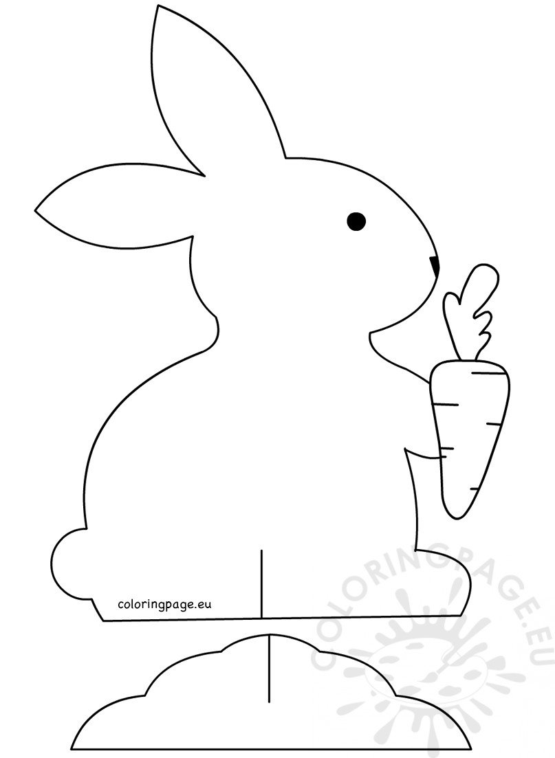 Bunny easter decorations bunny with carrot coloring page