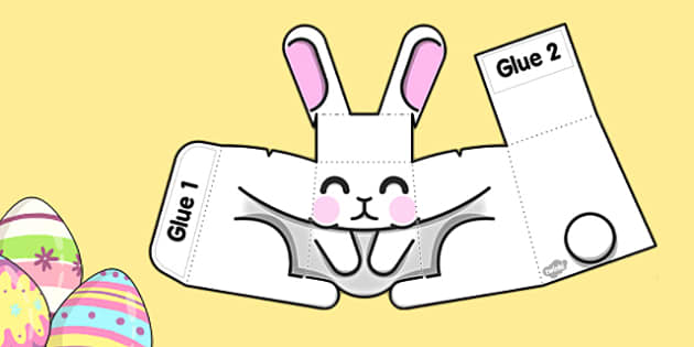 D simple easter bunny printable teacher made