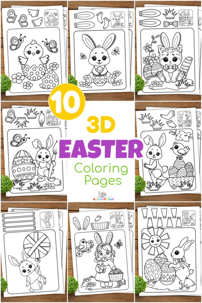 D easter coloring pages for kids