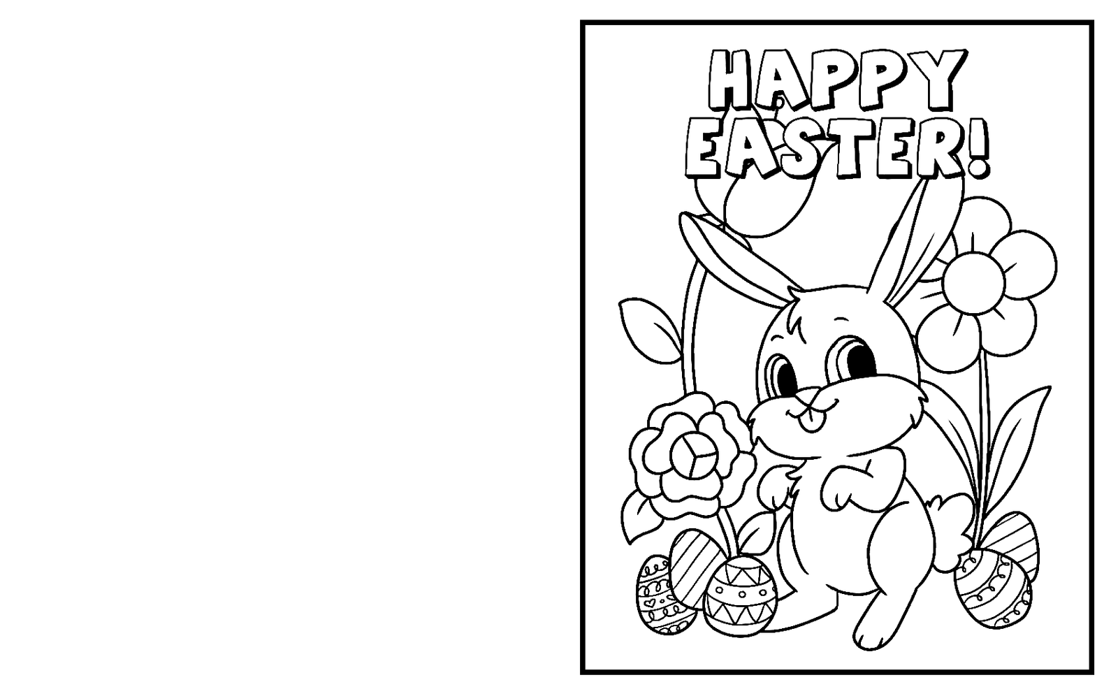 Easter card coloring pages printable for free download