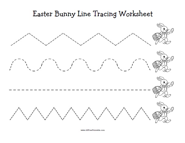 Easter bunny line tracing worksheet â free printable
