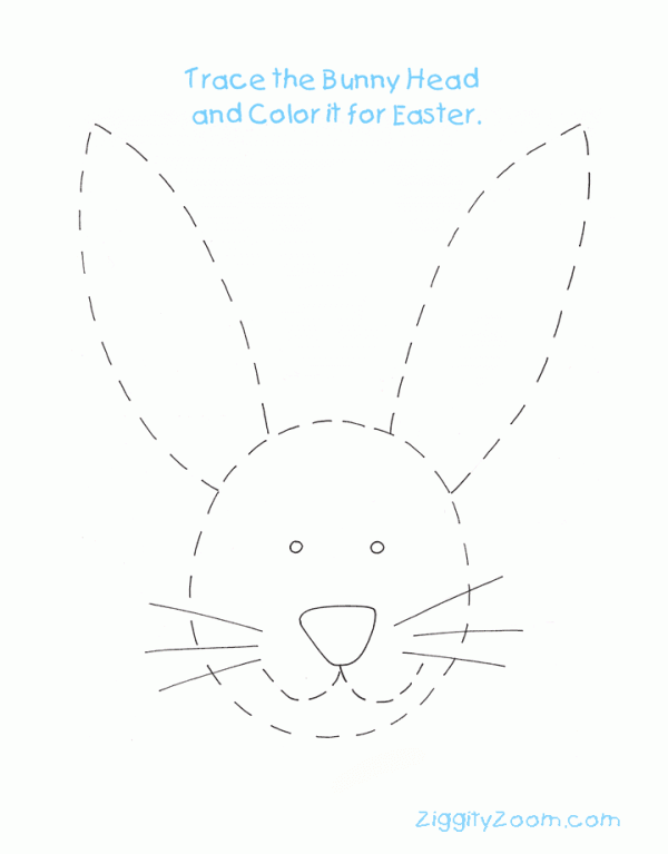 Bunny rabbit tracing worksheet