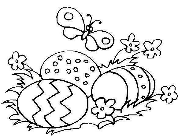 Fun easter eggs coloring page