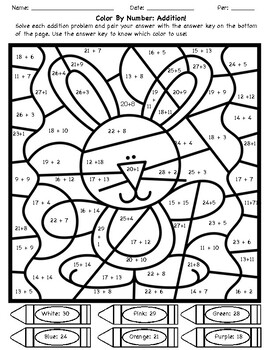 Color by number easter bunny