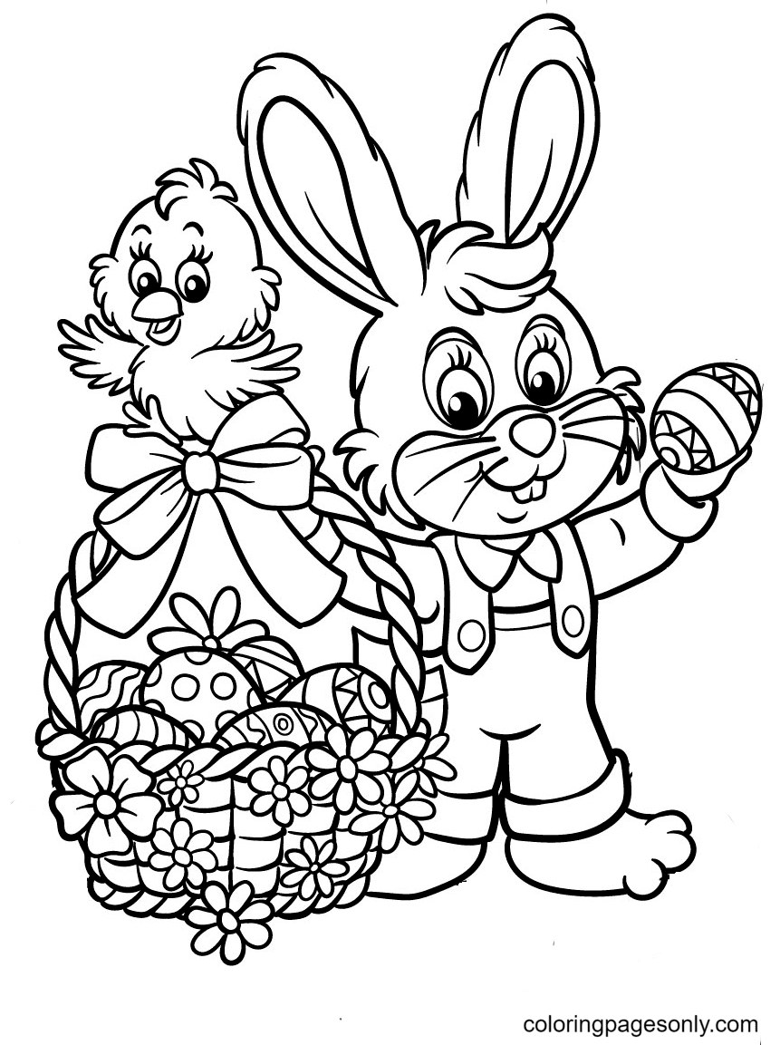 Easter bunny coloring pages printable for free download
