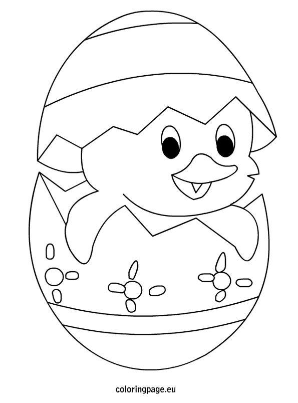 Adorable easter chick coloring page for a fun