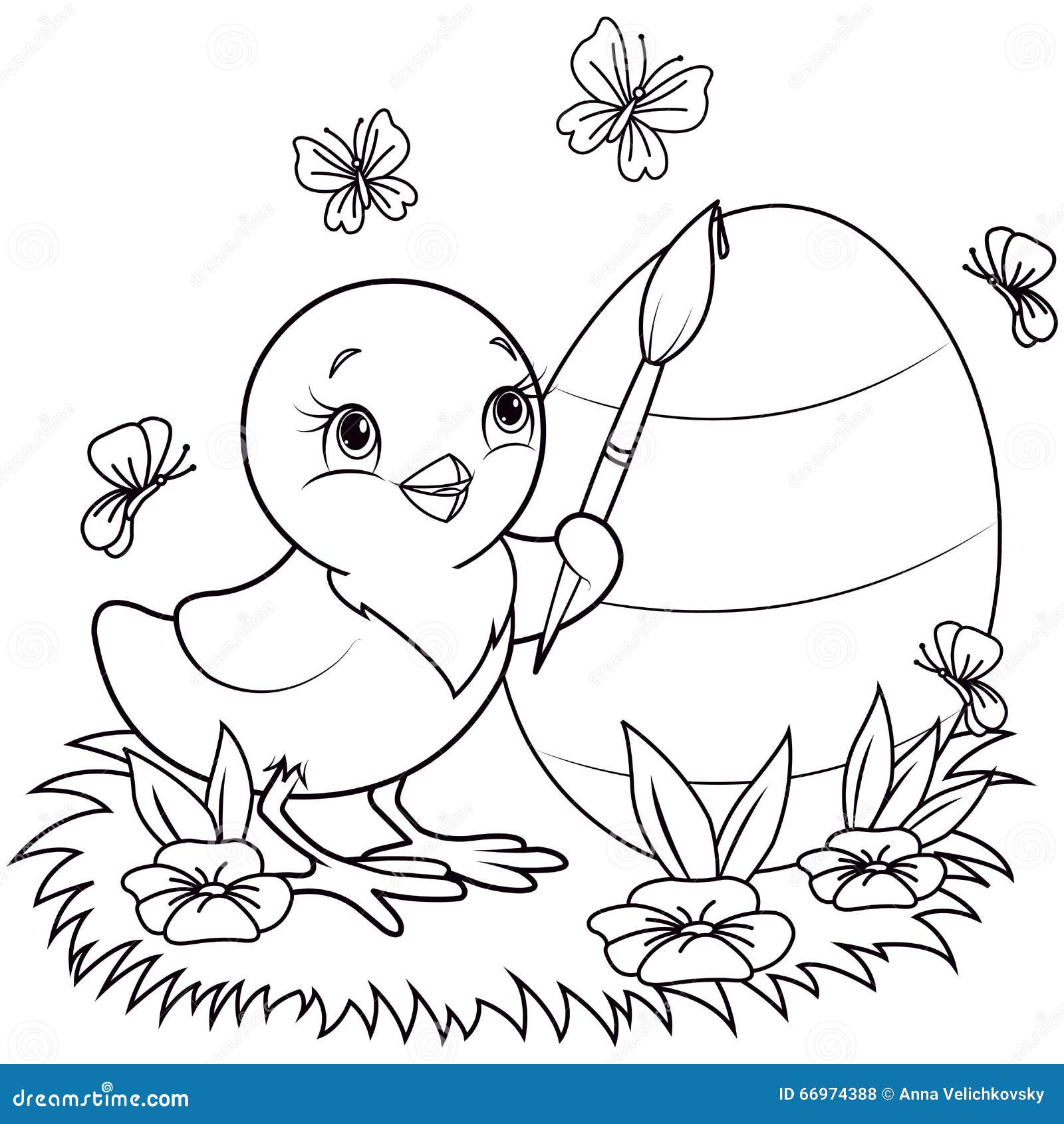 Easter chicken stock vector illustration of holiday
