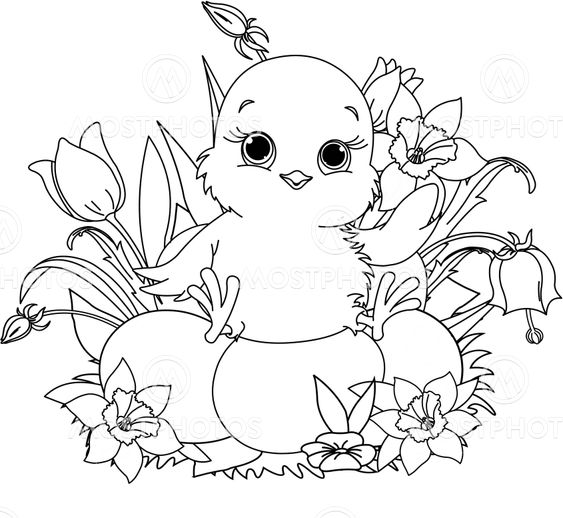 Happy easter chick colori by anna velichkovsky