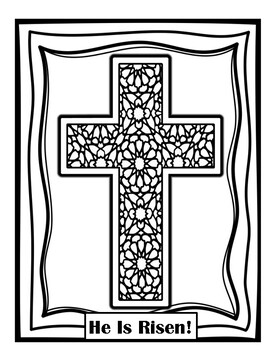 Easter cross coloring pages by miss ps prek pups tpt